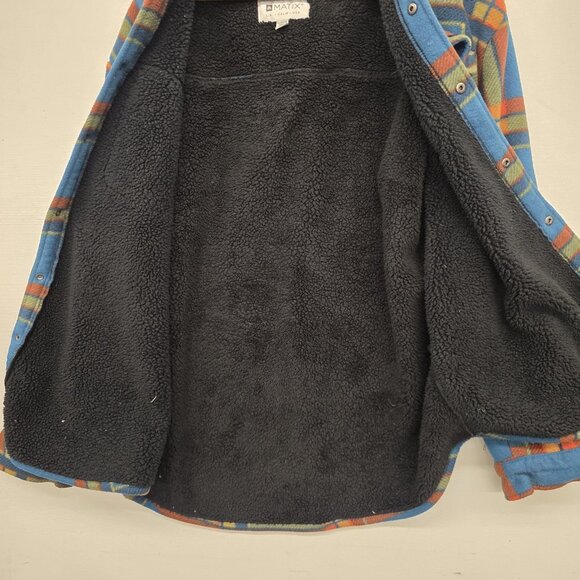 Matix Plaid Polar Fleece Hooded Sherling Jacket Sz XL - Picture 3 of 7